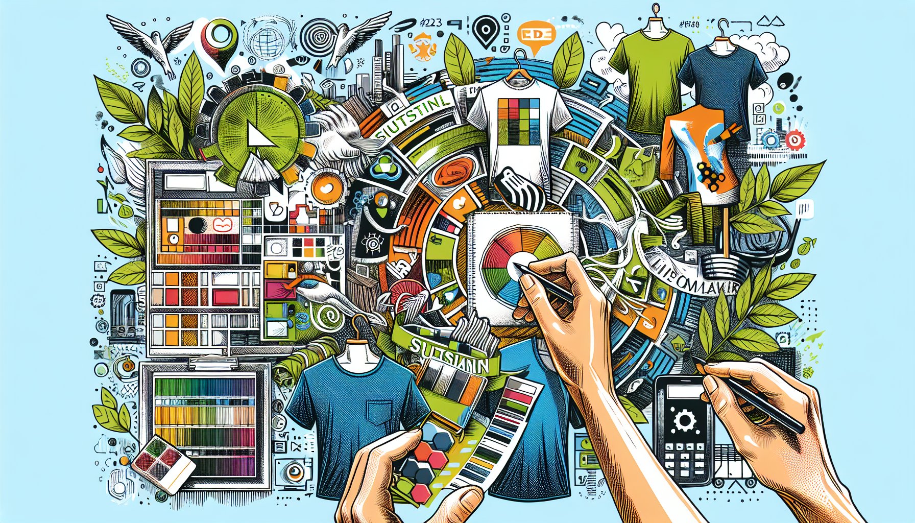 Custom t-shirt trends for 2025 featuring sustainable fabrics, eco-friendly printing, and personalized visual storytelling.