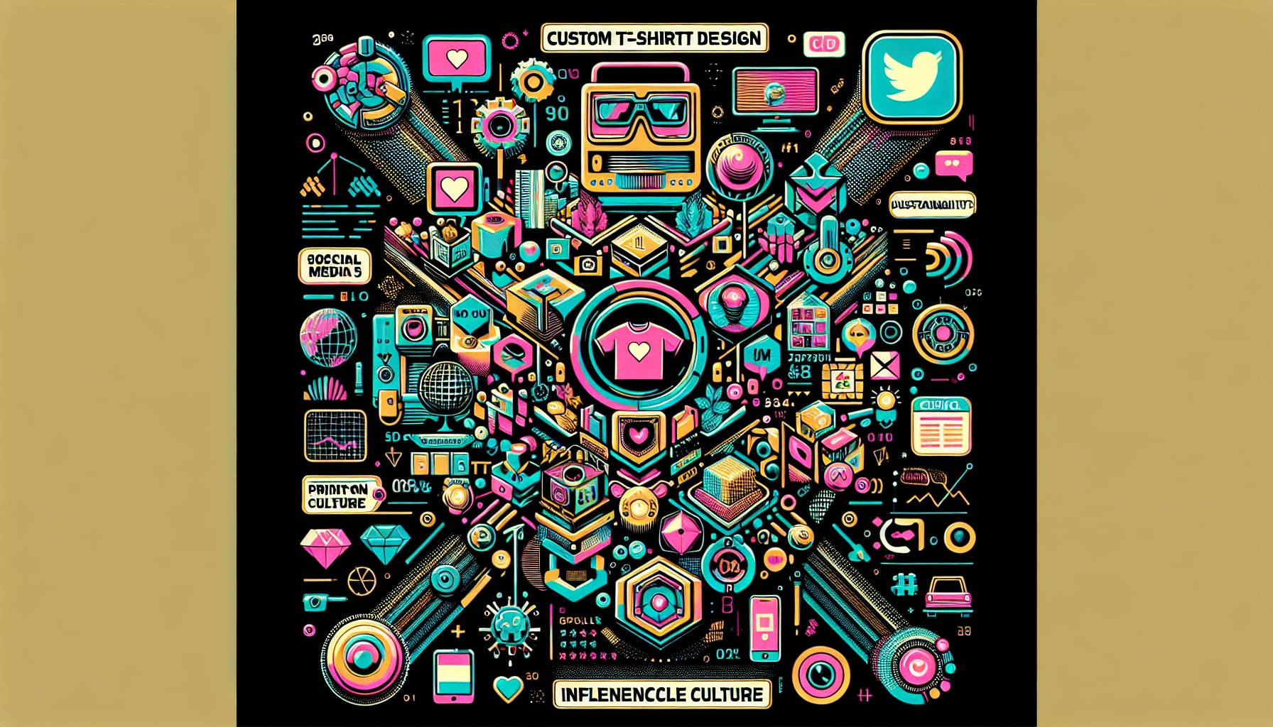 Custom t-shirt designs in 2025 influenced by social media, print-on-demand tech, influencer culture, and sustainable fashion.