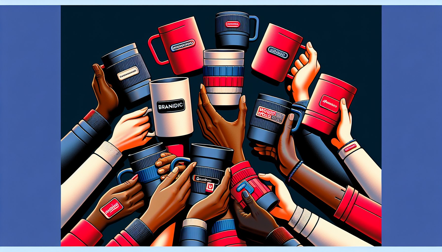 Branded mugs showcasing sustainable designs, personalized features, and multi-functional innovations for community building in 2025.