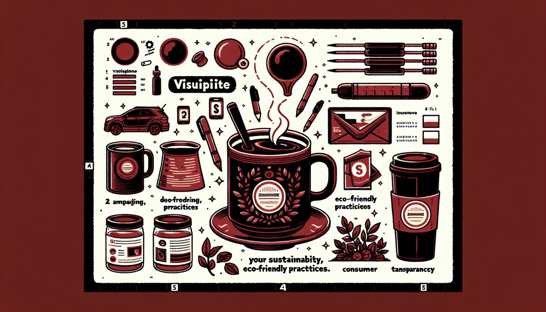 Branded mugs showcasing eco-friendly practices and consumer transparency for personalized experiences in 2025.