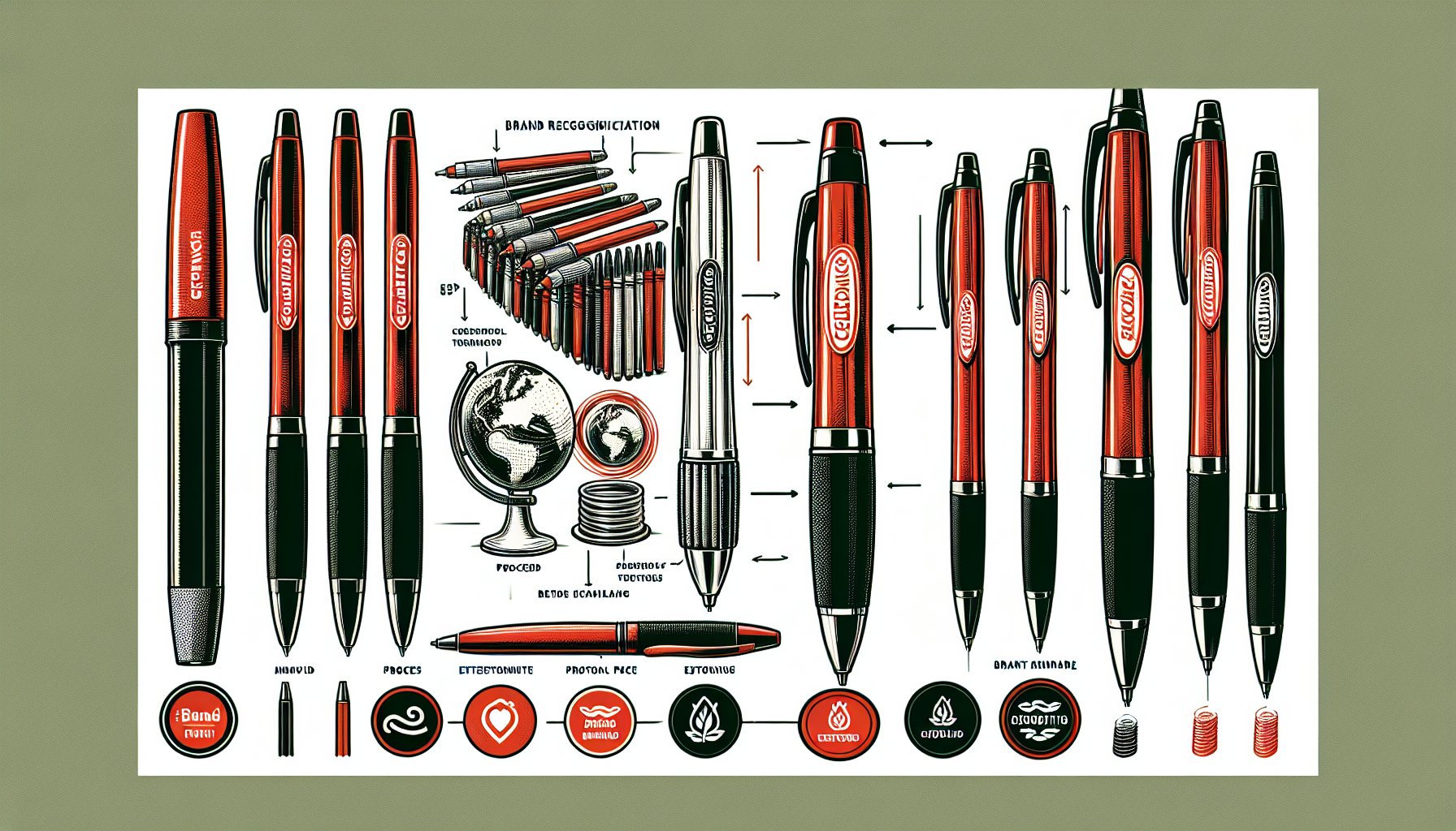 Guide to choosing promotional pens for brand recognition: eco-friendly options, customization, and effective marketing strategies.