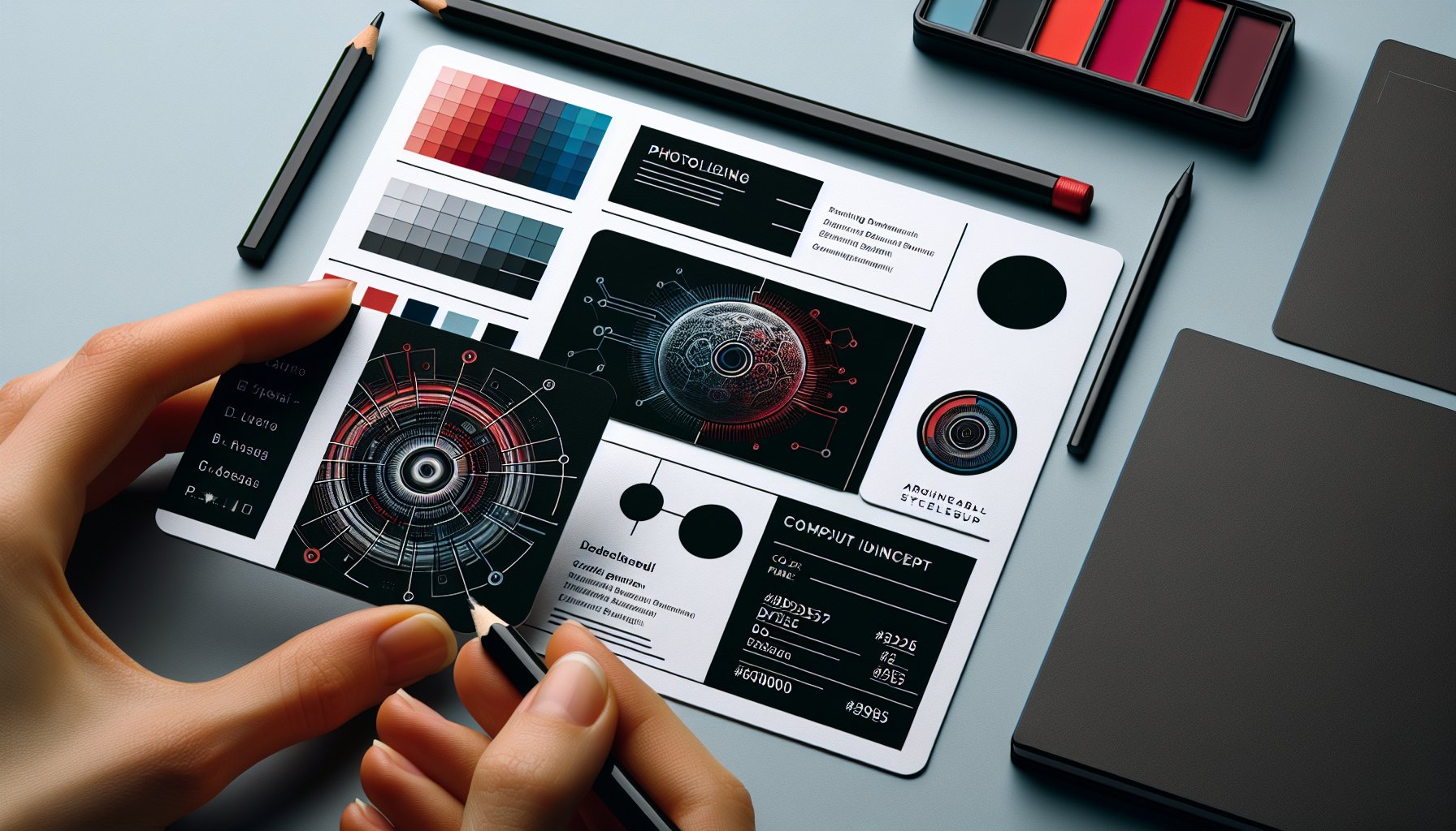 Business card design trends for 2025 featuring sustainability, minimalism, color psychology, and augmented reality elements.