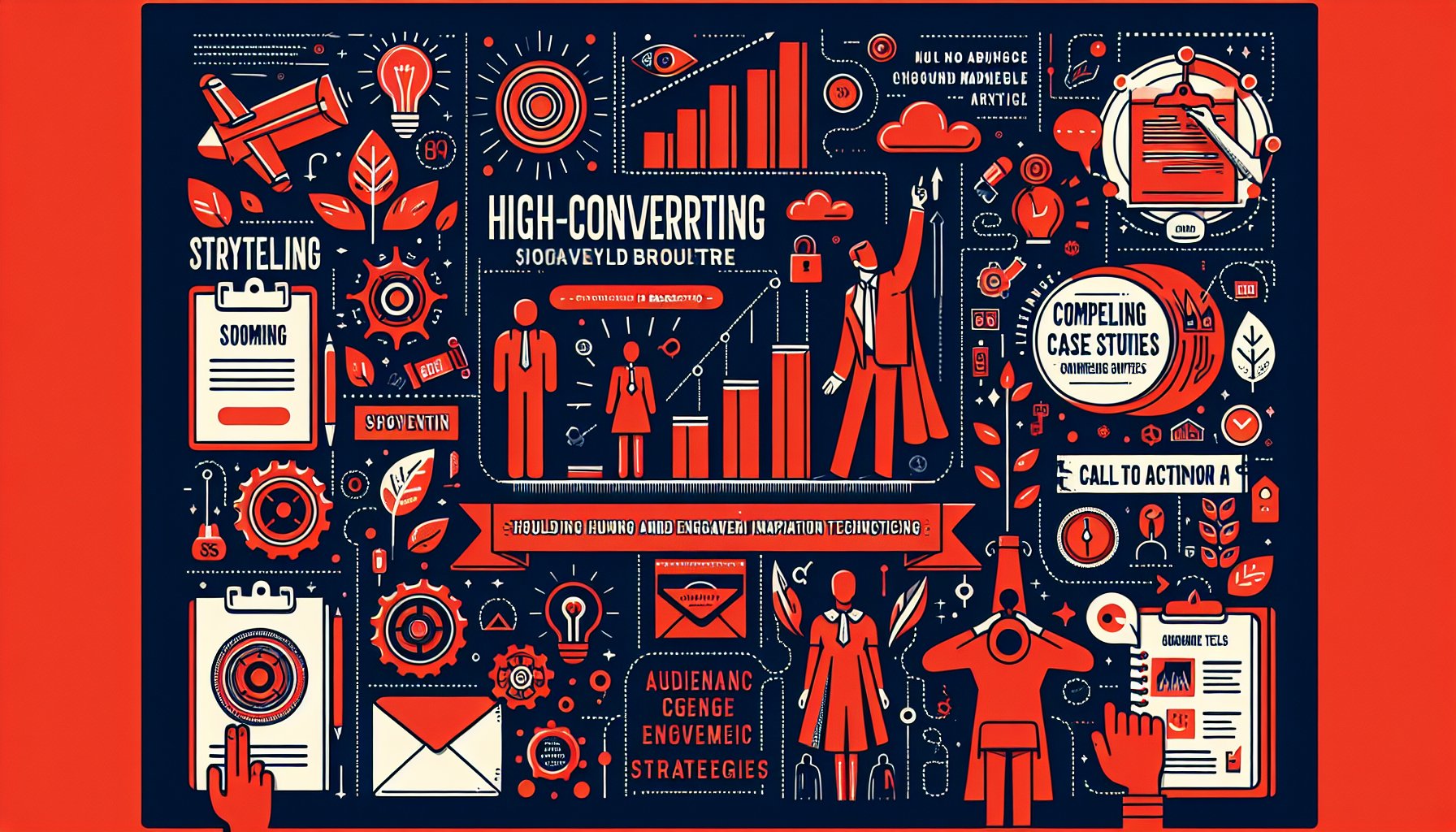 Key elements of a high-converting brochure: storytelling, case studies, calls to action, and audience engagement techniques.
