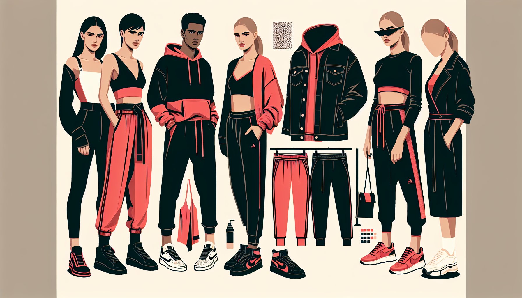 Nine celebrity-inspired outfits showcasing 2025 trends in sustainable fashion, athleisure, casual chic, and gender fluid styles.