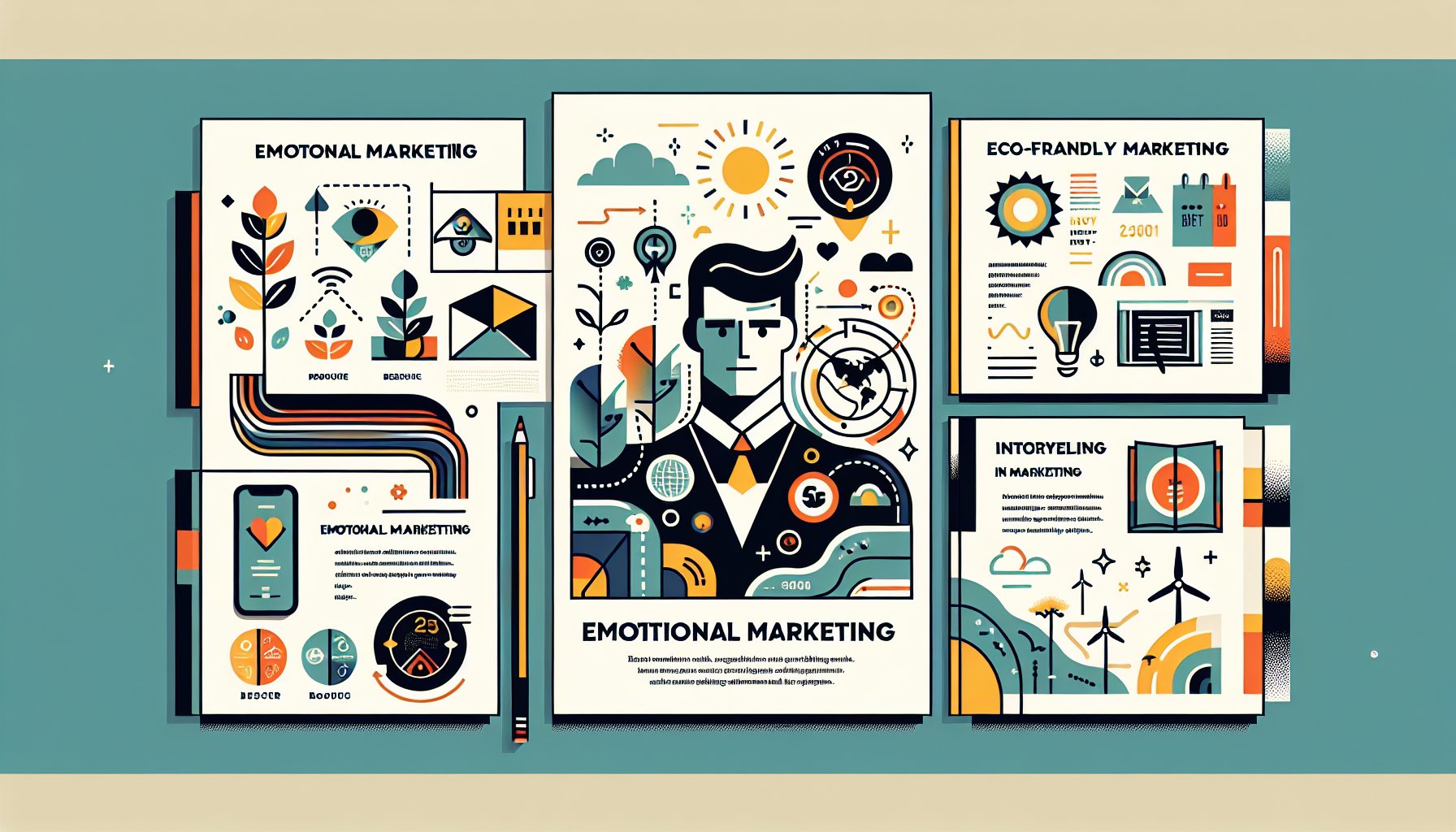 Brochure design showcasing eco-friendly options, interactive elements, and storytelling for effective emotional marketing.