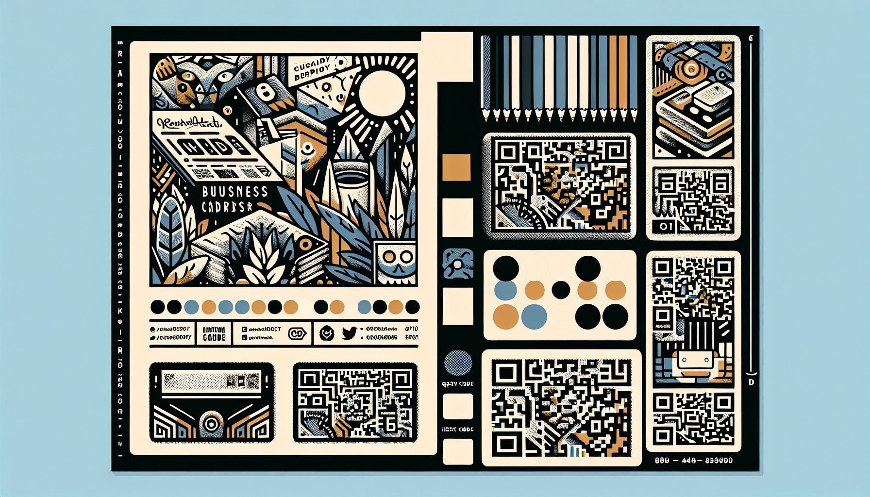 Business cards in 2025: unique dimensions, QR codes, sustainable materials, enhancing brand identity.