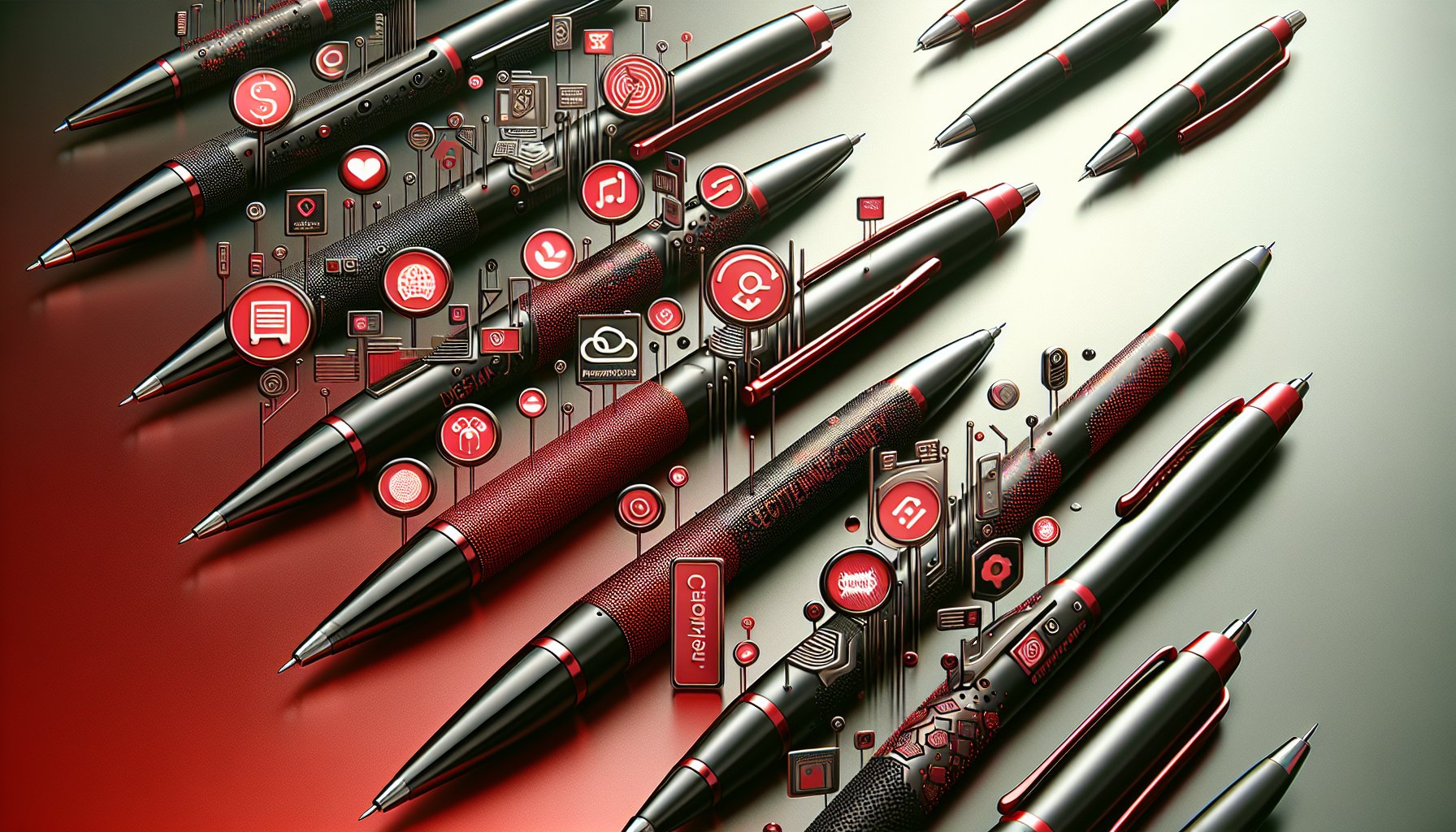 Smart promotional pens showcasing digital connectivity, eco-friendly materials, and personalized branding for enhanced customer engagement.