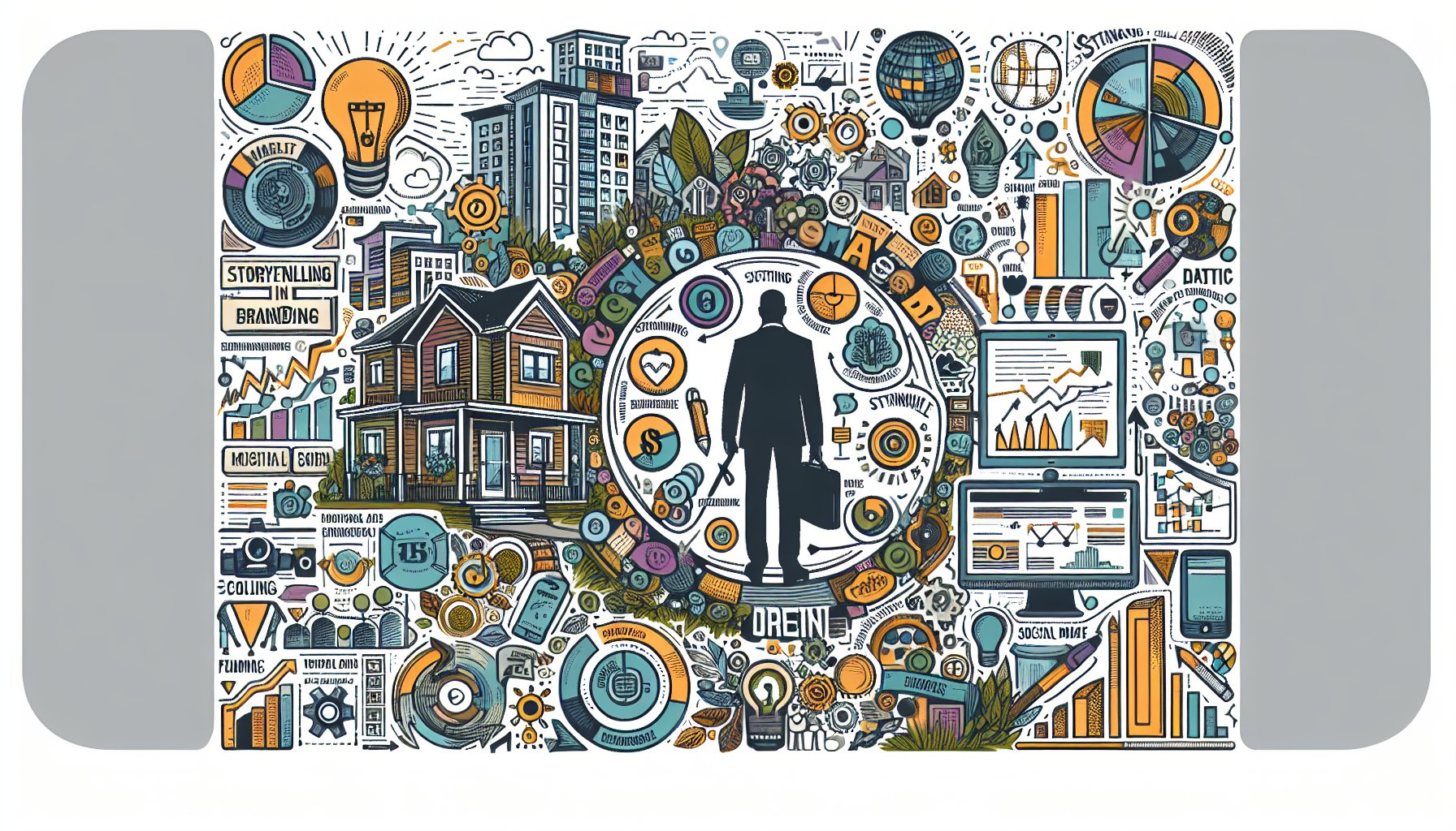 12 essential marketing services for real estate pros: storytelling, sustainable branding, data-driven strategies, and social media.