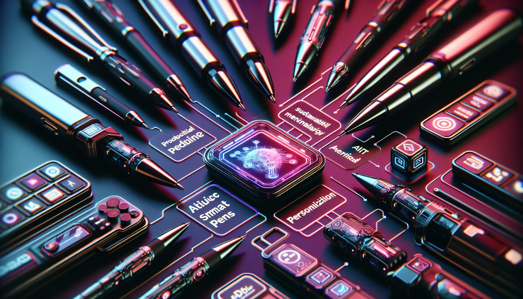 Promotional pens featuring smart technology, sustainable materials, and AI-driven personalization for interactive marketing in 2025.