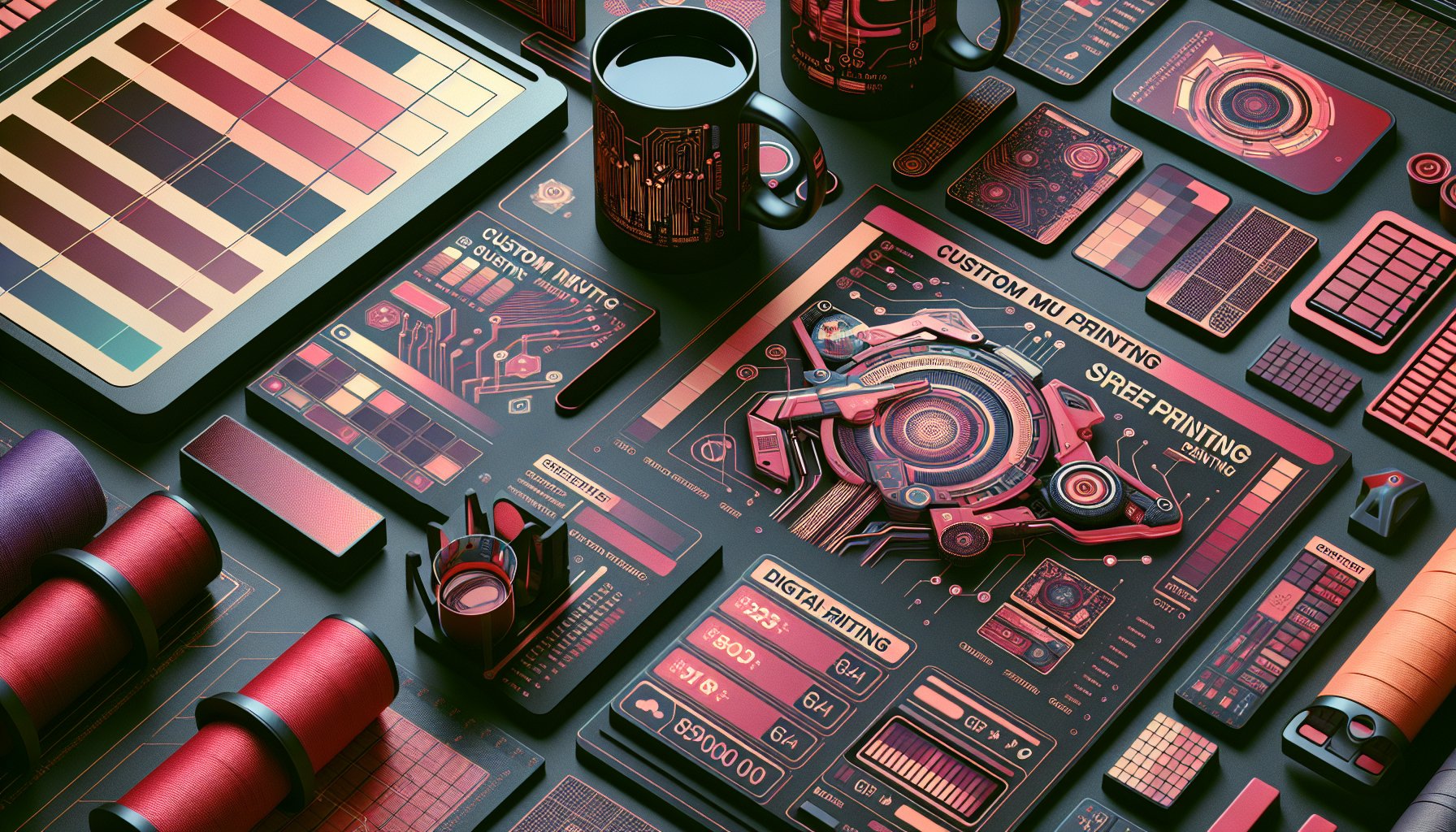 Custom mug printing techniques including screen printing, digital printing, and eco-friendly designs for personalized branded mugs.