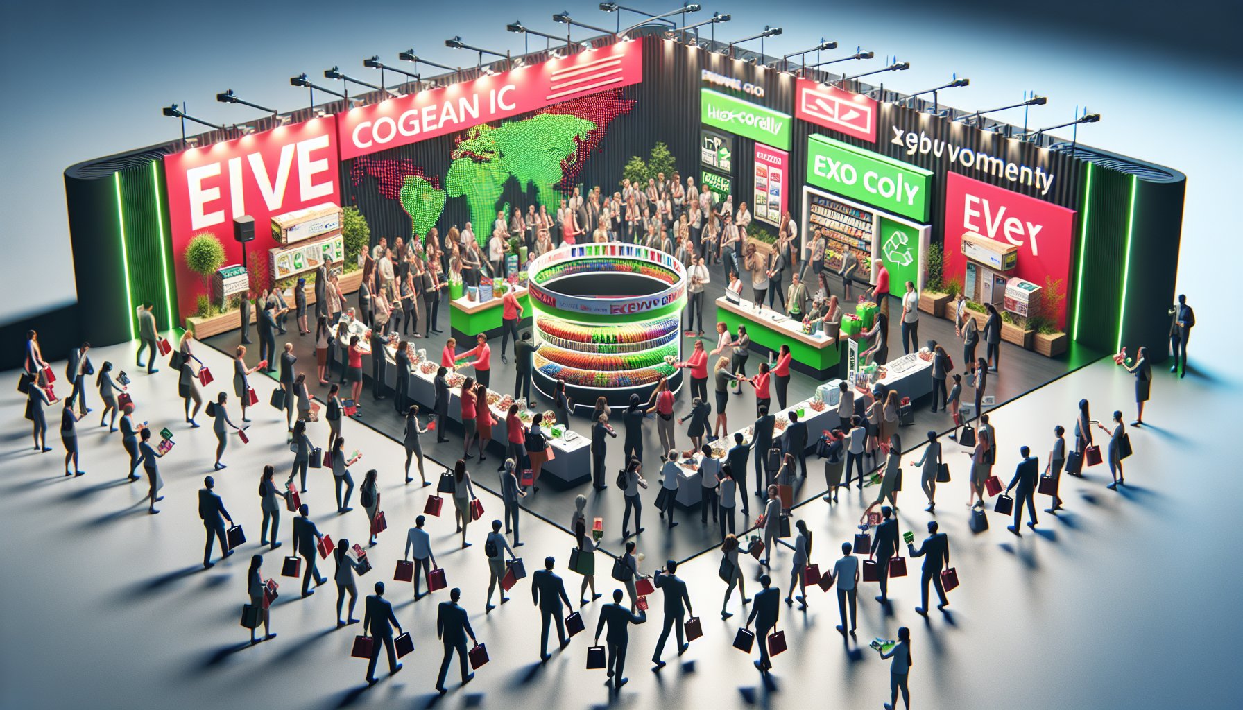 Trade show giveaway strategy featuring eco-friendly items to boost audience engagement and enhance brand visibility.
