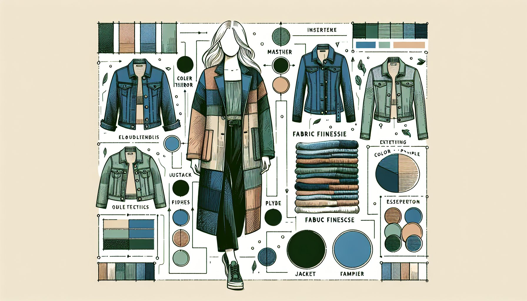 Stylish layering techniques for jackets, showcasing fabric finesse and color theory in capsule wardrobe essentials for 2025.