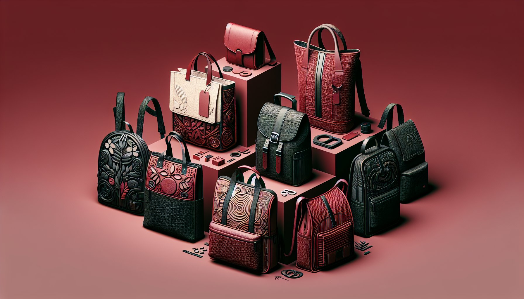 Innovative sustainable bags for 2025 featuring eco-friendly materials, smart designs, upcycling, and circular economy concepts.