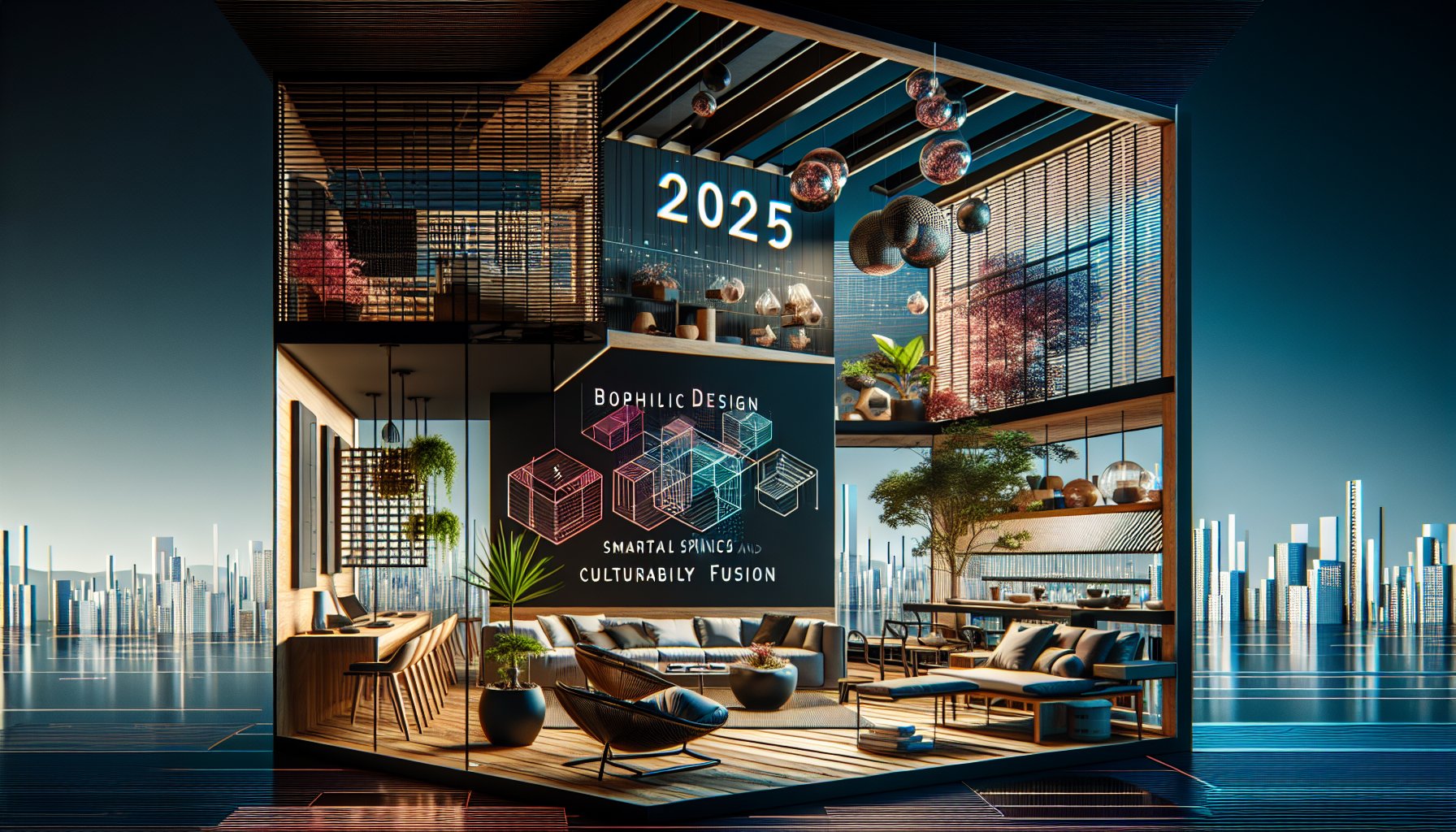 Five innovative interior design services for 2025 featuring biophilic design, smart spaces, cultural infusion, and sustainability.