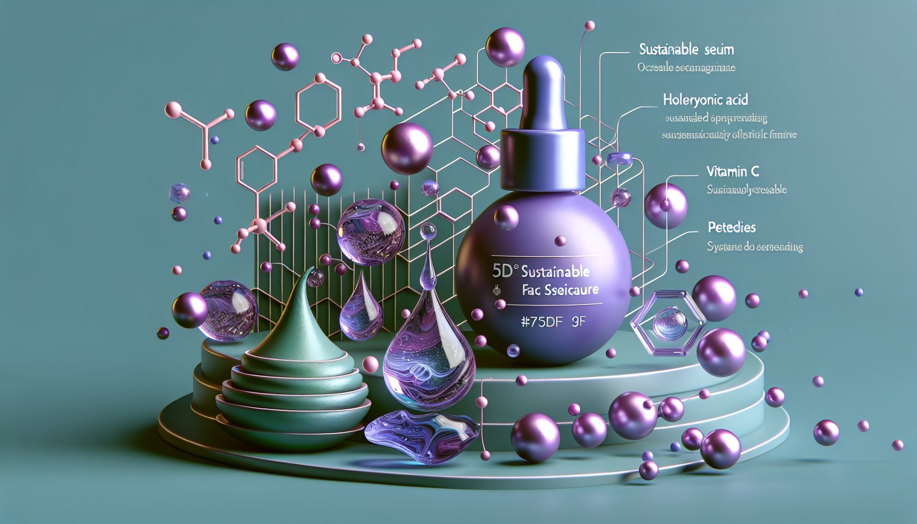 Unlocking Radiance: Ocean face serum with hyaluronic acid, vitamin C, and peptides for sustainable skincare benefits.