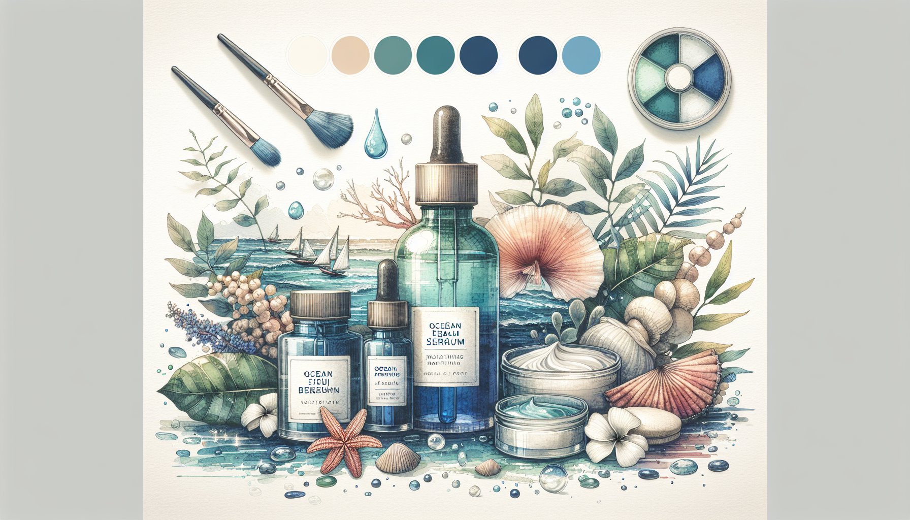 Enhance your skincare routine with ocean face serum, featuring marine botanicals for sustainable beauty and moisturizing layers.