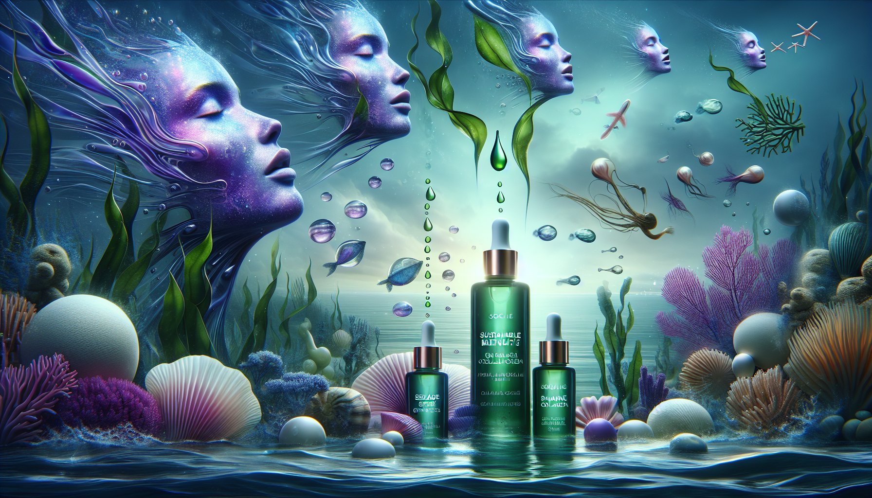 Ocean face serum guide featuring seaweed extracts and marine collagen for a sustainable skincare routine tailored to your skin type.