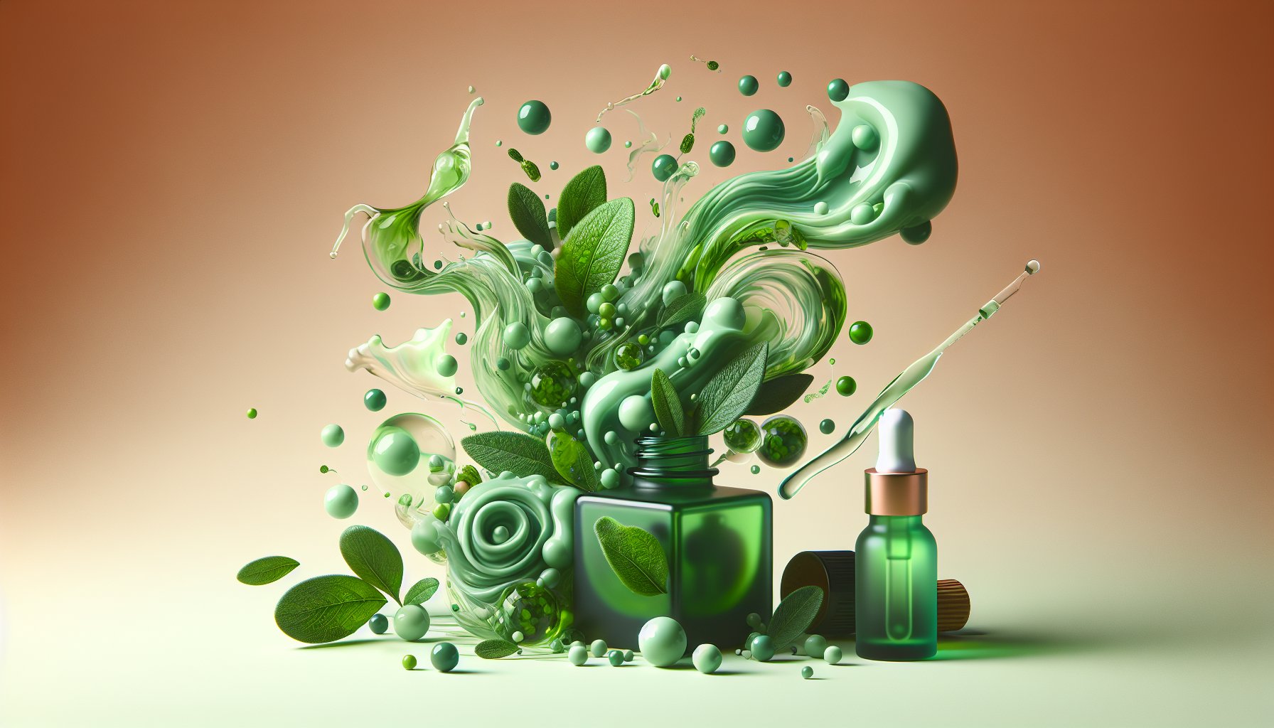 DIY green face serum recipe using plant-based ingredients and essential oils for sustainable homemade skincare.