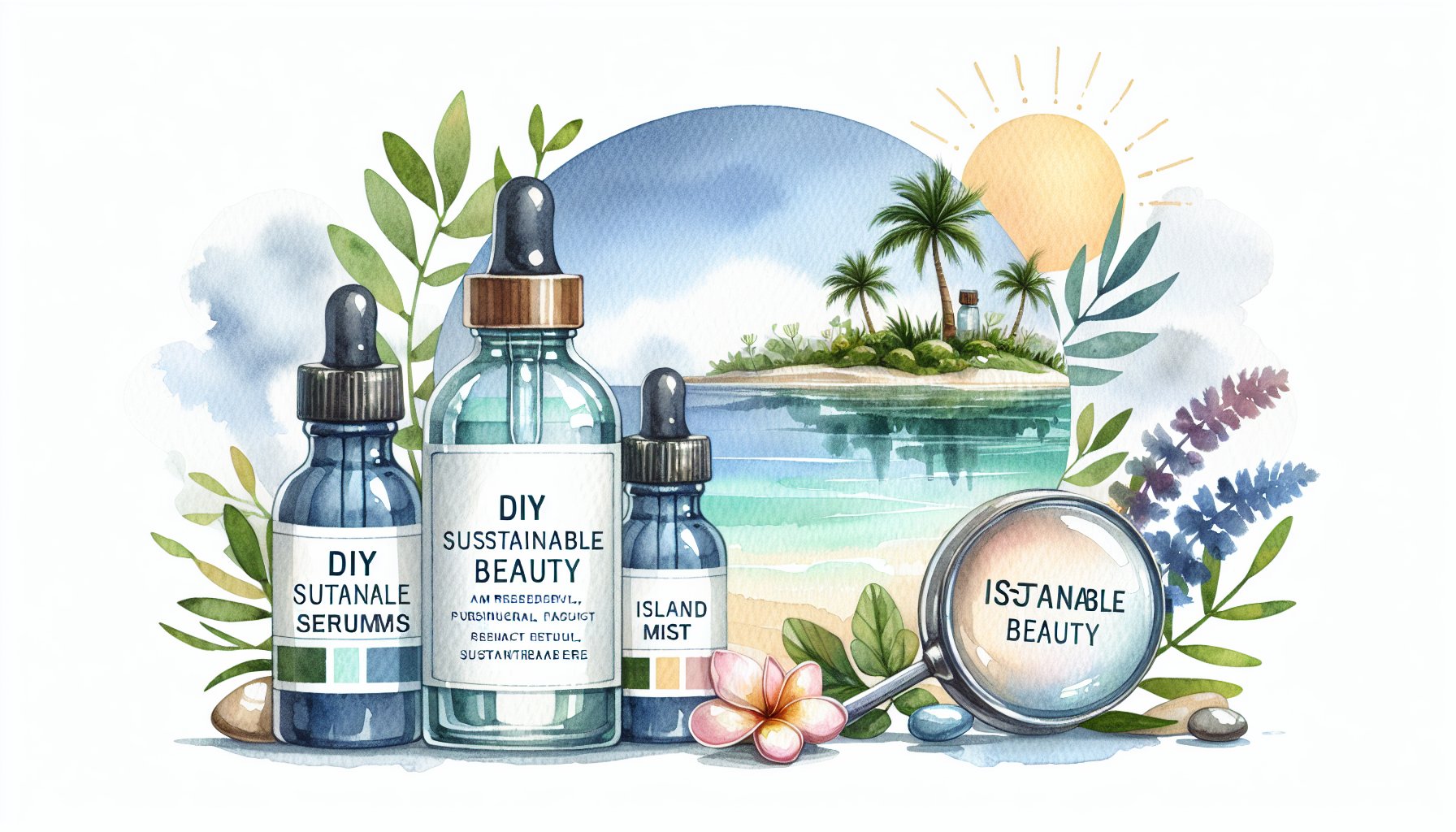 DIY green face serum recipes for personalized skincare with natural ingredients for sustainable beauty, featuring Island Mist.