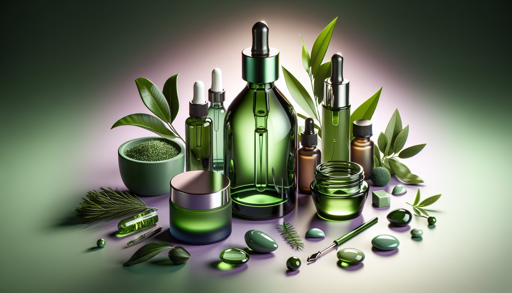 Green face serum enhances natural skincare with antioxidants, promoting sustainable beauty and eco-friendly routines.