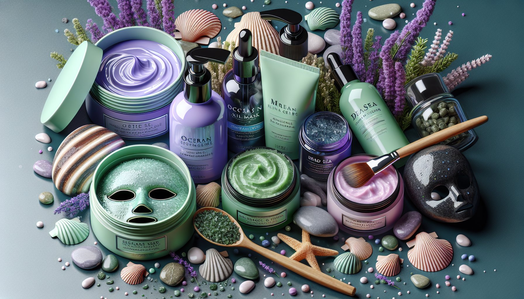 Comparison of ocean facial masks and exfoliating scrubs, highlighting Dead Sea products and marine skincare benefits.