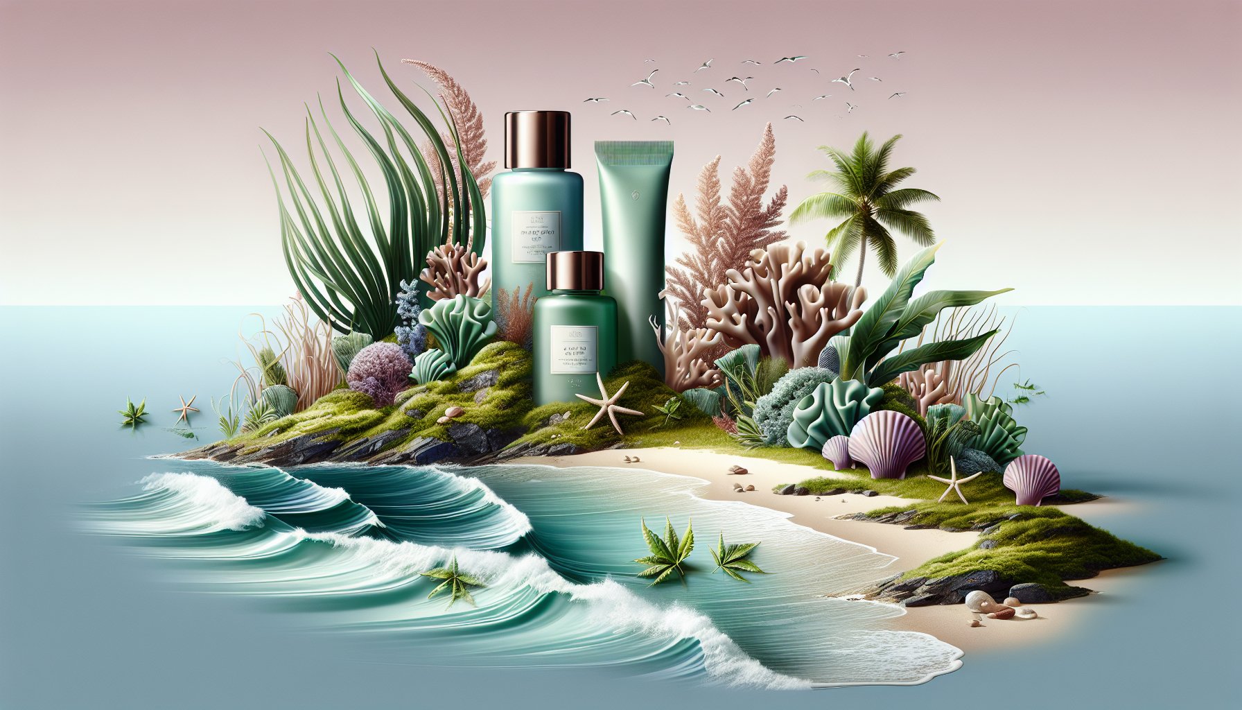 Ocean Facial Mask & Scrub featuring marine botanicals like seaweed and algae for sustainable beauty in daily skincare.