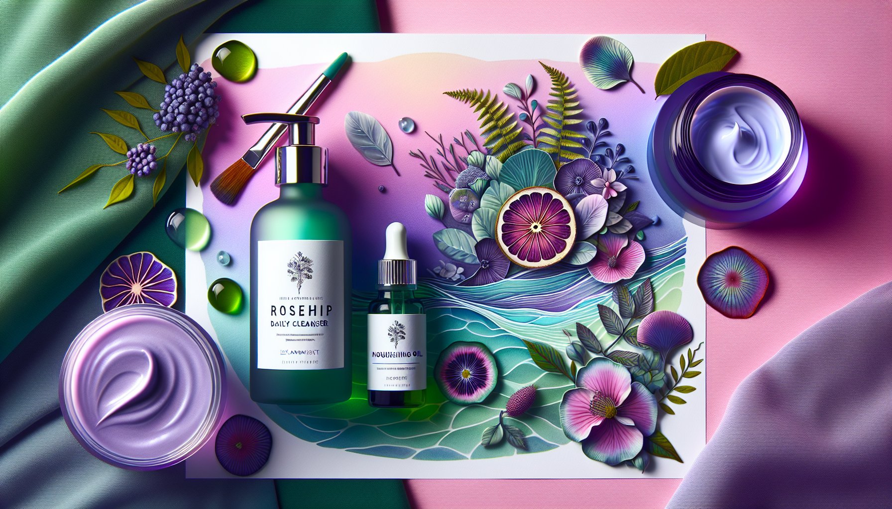 Step-by-step guide to the ultimate skincare routine with Island Mist's rosehip daily cleanser and nourishing oil.