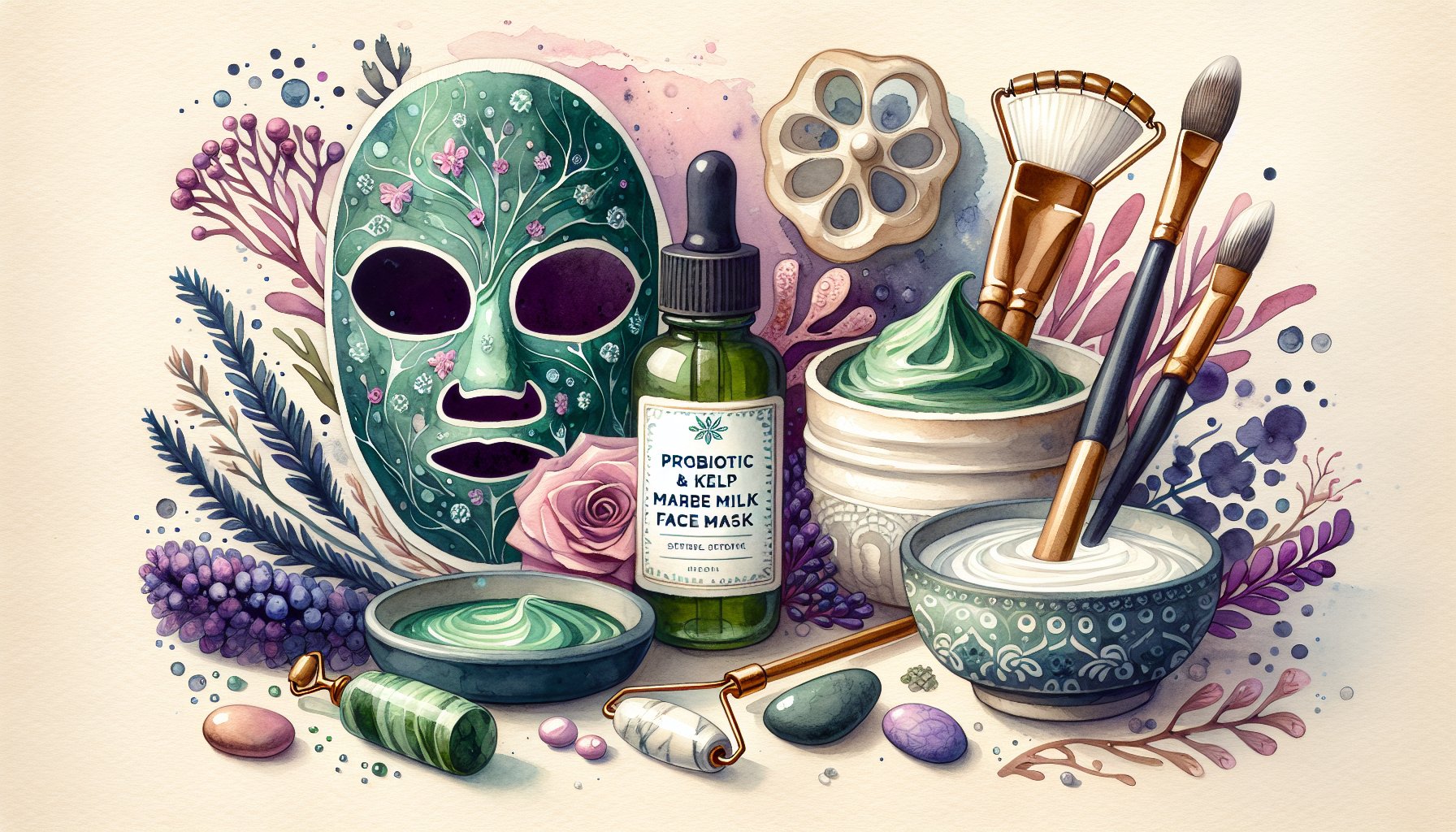 Top oceanic facial masks and scrubs, featuring Probiotic & Kelp and Rose Clay & Goat Milk, for sustainable skincare rituals.