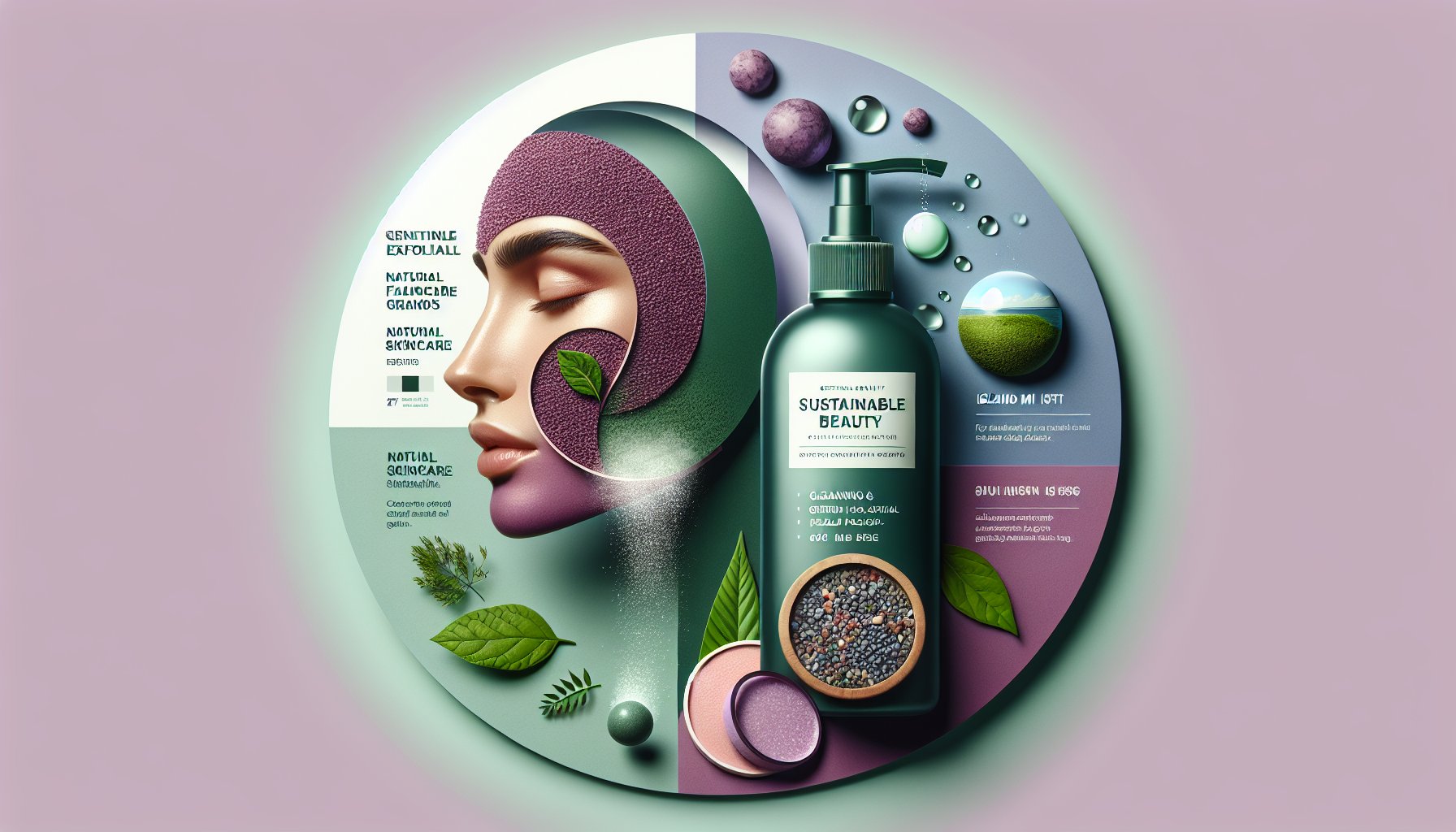 Cleansing facial grains by Island Mist offer gentle exfoliation for all skin types in a sustainable beauty routine.