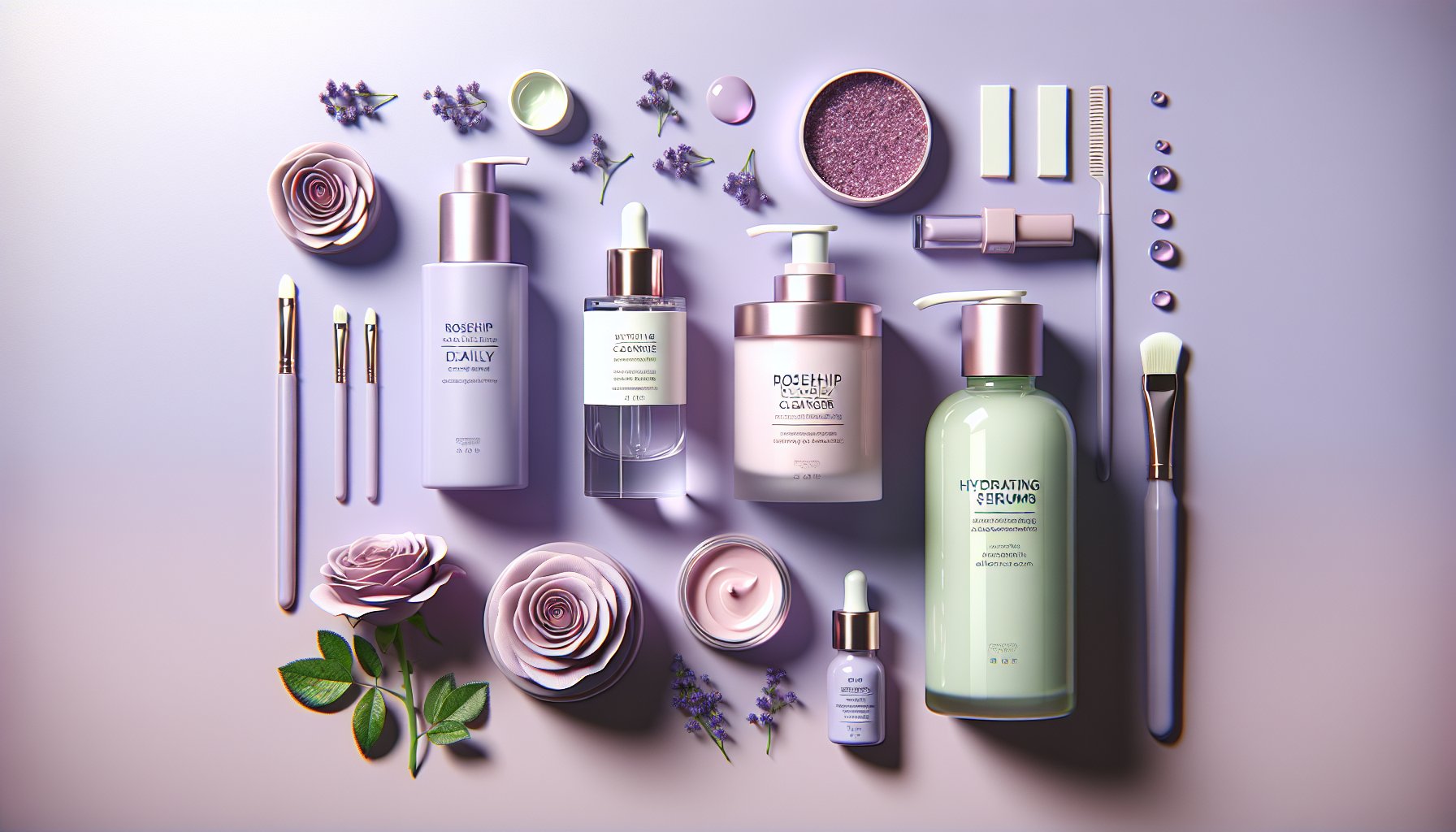 Rosehip Daily Cleanser enhances skincare routines with hydrating serums and antioxidants for balanced skin.