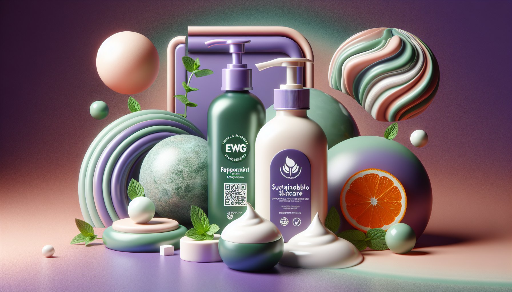 Peppermint orange lotion featuring EWG VERIFIED ingredients for sustainable, eco-friendly beauty and holistic self-care.