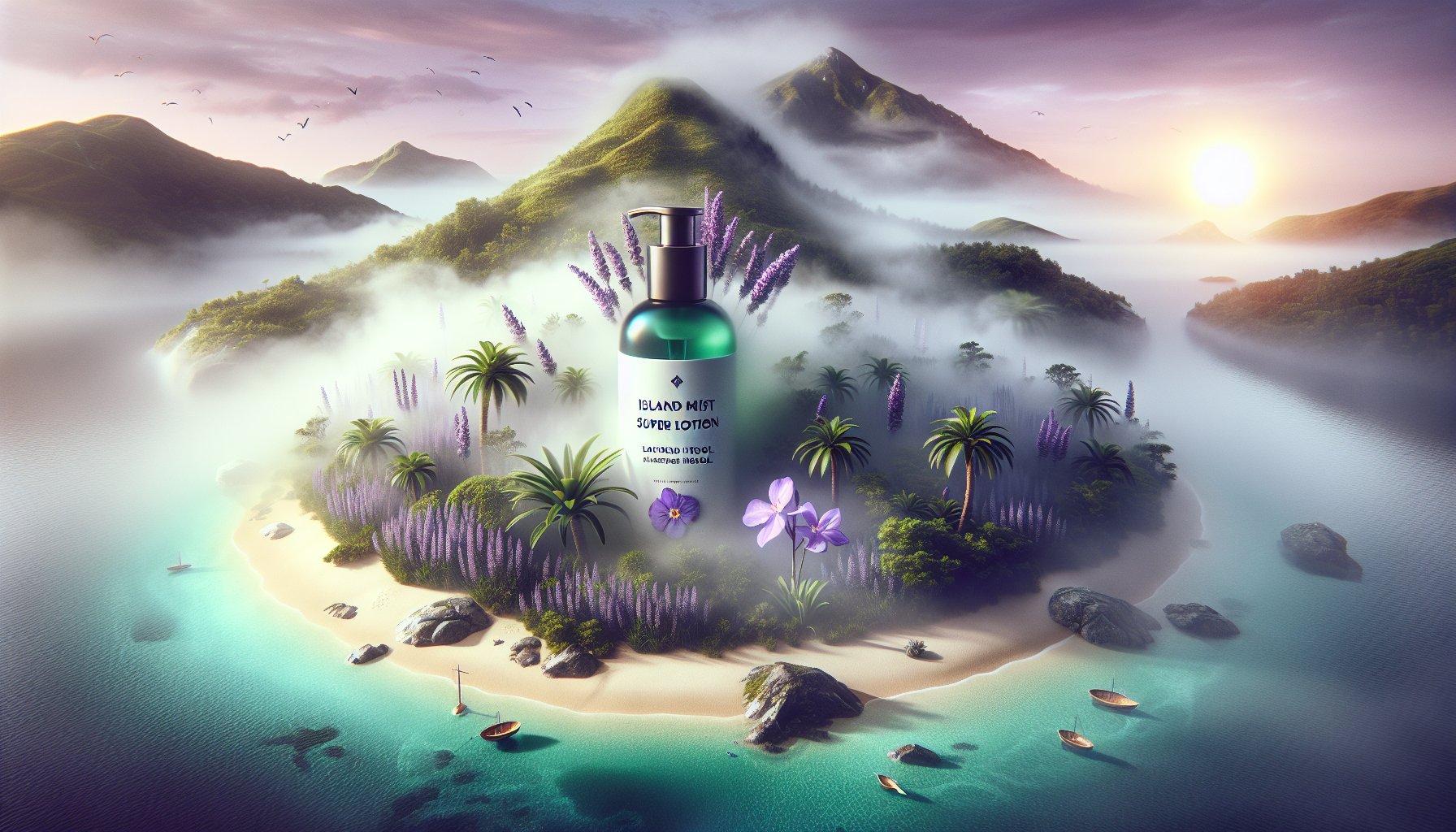 Soothing sunburn relief with Island Mist Super Lotion, featuring lavender hydrosol's antibacterial and holistic skincare benefits.