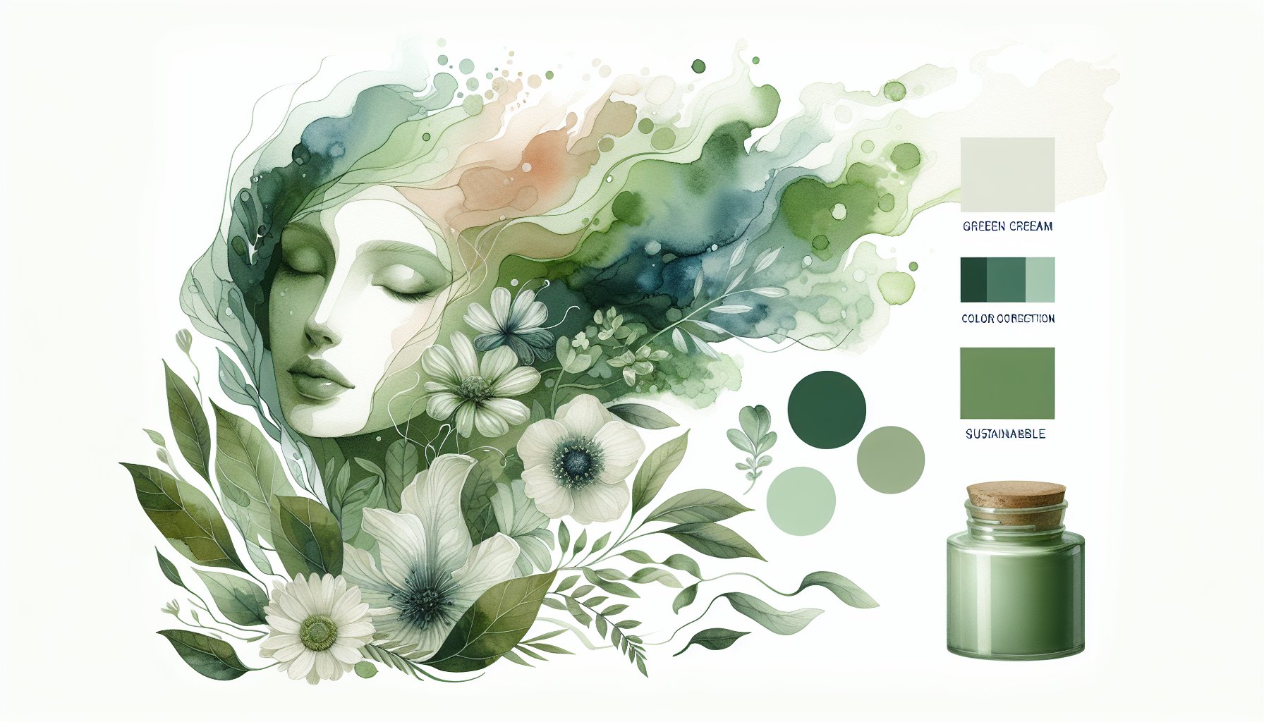 Green Cream: a must-have eco-friendly skincare essential for color correction with sustainable ingredients.