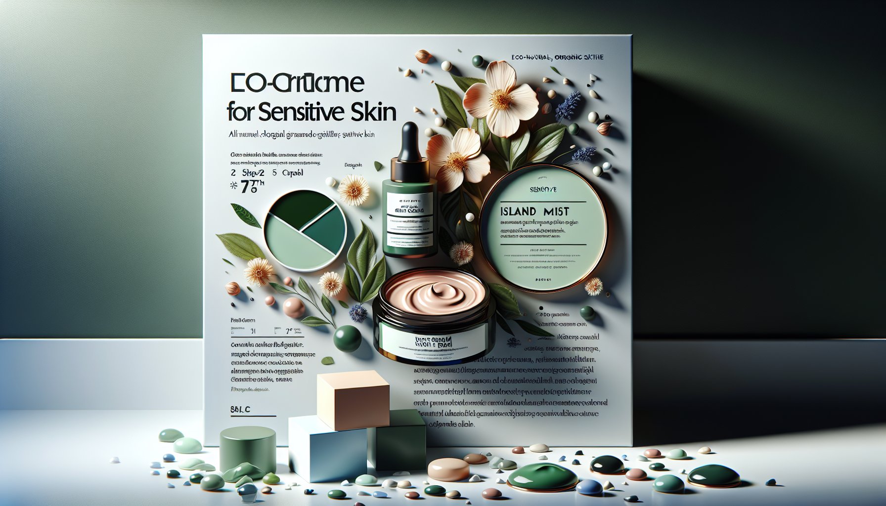 Green Cream for Sensitive Skin: Island Mist Night Cream with organic ingredients and eco-friendly practices for gentle skincare.