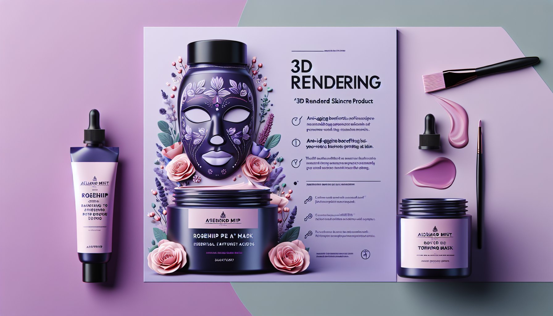 Rosehip toning mask application for radiant skin, highlighting essential fatty acids and anti-aging benefits from Island Mist skincare.