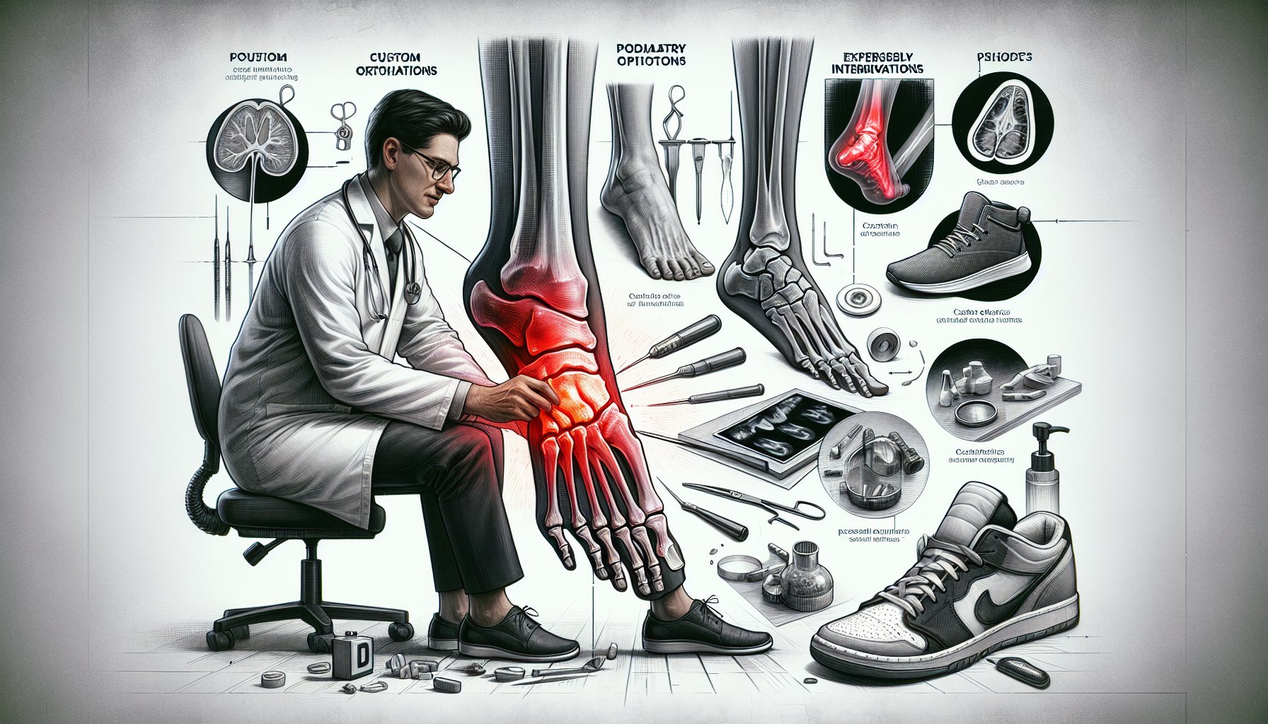Guide to selecting podiatry options for chronic foot pain, including treatments like custom orthotics and surgical interventions.