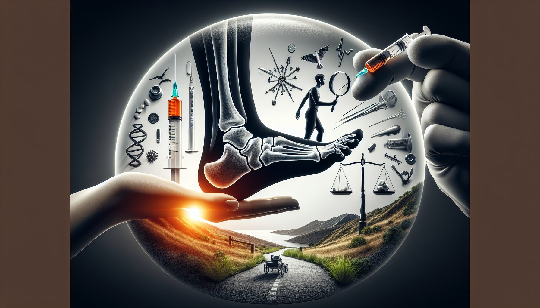 Diagram illustrating methods to evaluate injection therapy effectiveness in chronic pain management for lumbar radicular pain.
