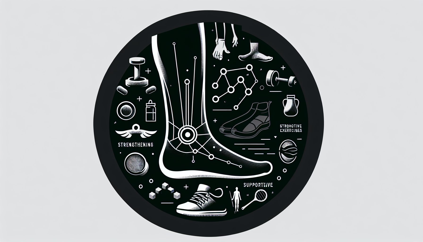 Ankle strengthening exercises and supportive footwear for injury prevention and recovery from ankle instability.