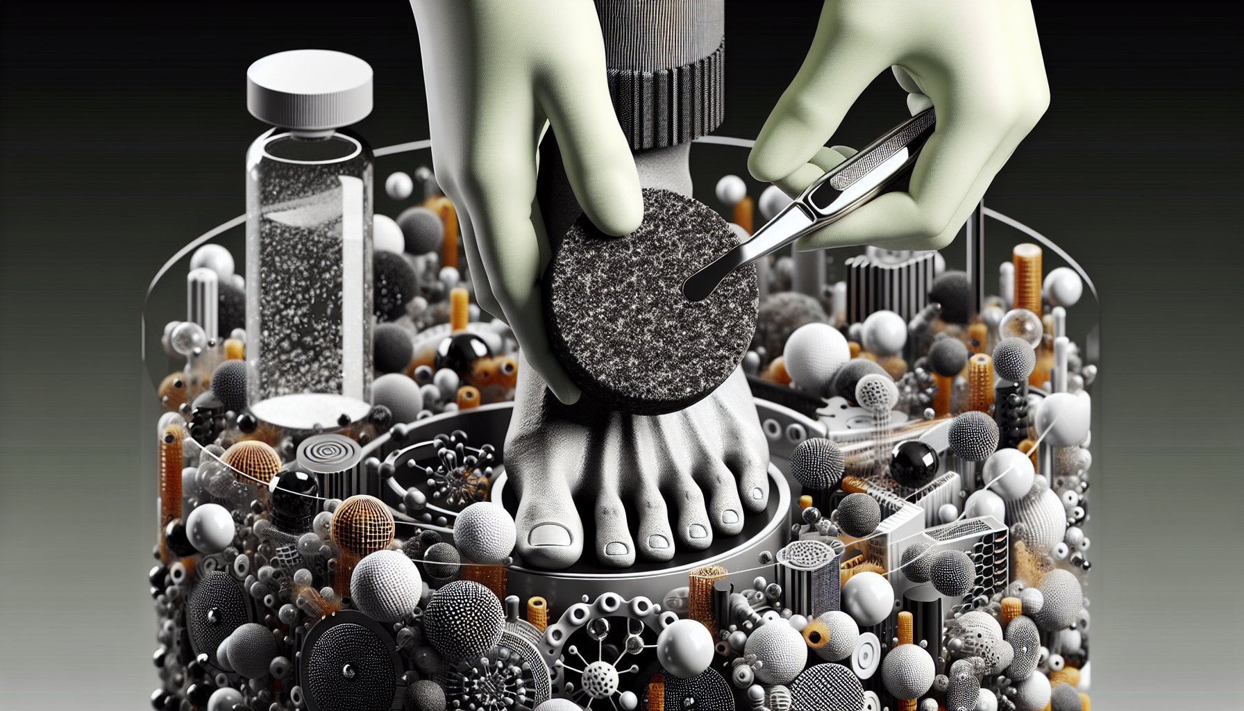 Pumice stone for effective foot care: exfoliation technique for corns and calluses in your moisturizing routine.