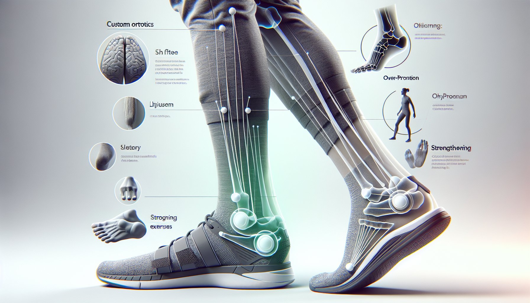 Tips for preventing injuries in flat feet: custom orthotics, strengthening exercises, and managing over-pronation.