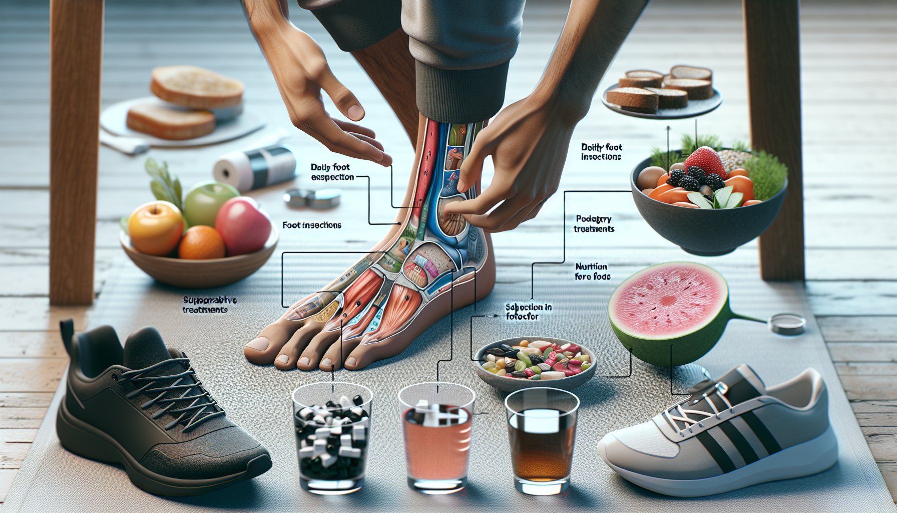 Foot care tips post-podiatry: daily inspections, supportive footwear, and nutrition for optimal foot health.