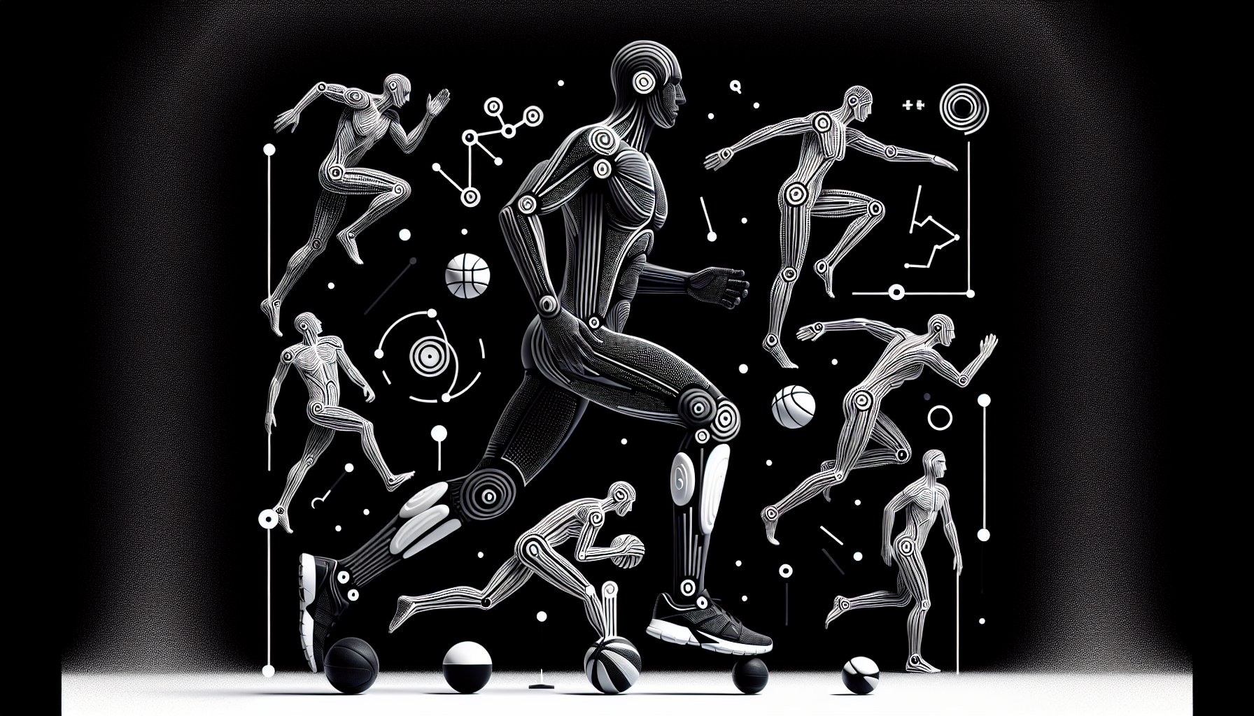 Gait analysis techniques with 3D motion capture for identifying abnormalities and enhancing rehabilitation in sports biomechanics.