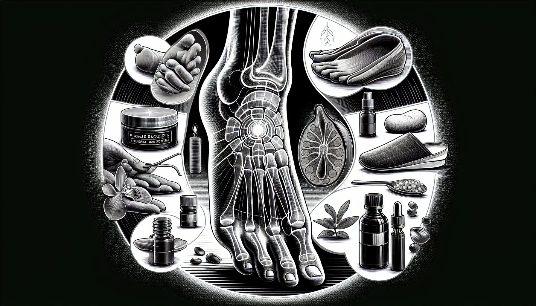 Home remedies for foot pain relief, including plantar fasciitis tips, bunion treatments, and essential oils for foot health.