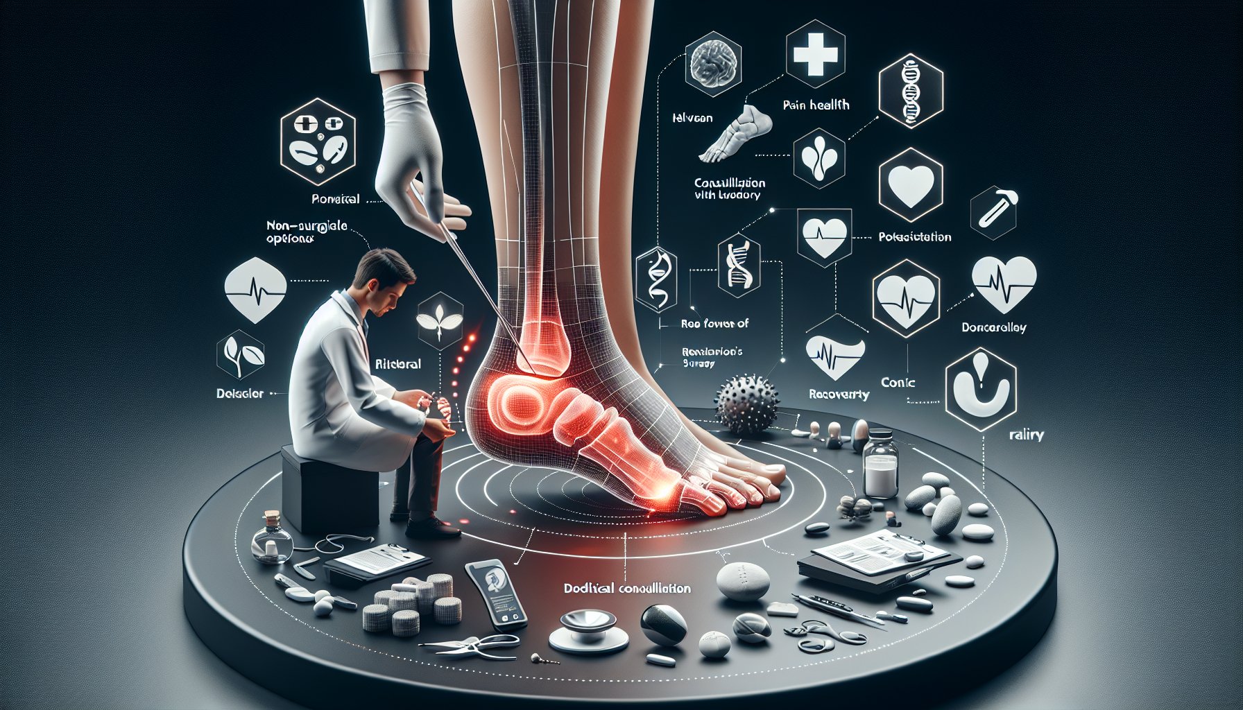 Guide to evaluating plantar fasciitis treatment options, including non-surgical methods and surgery recovery insights.