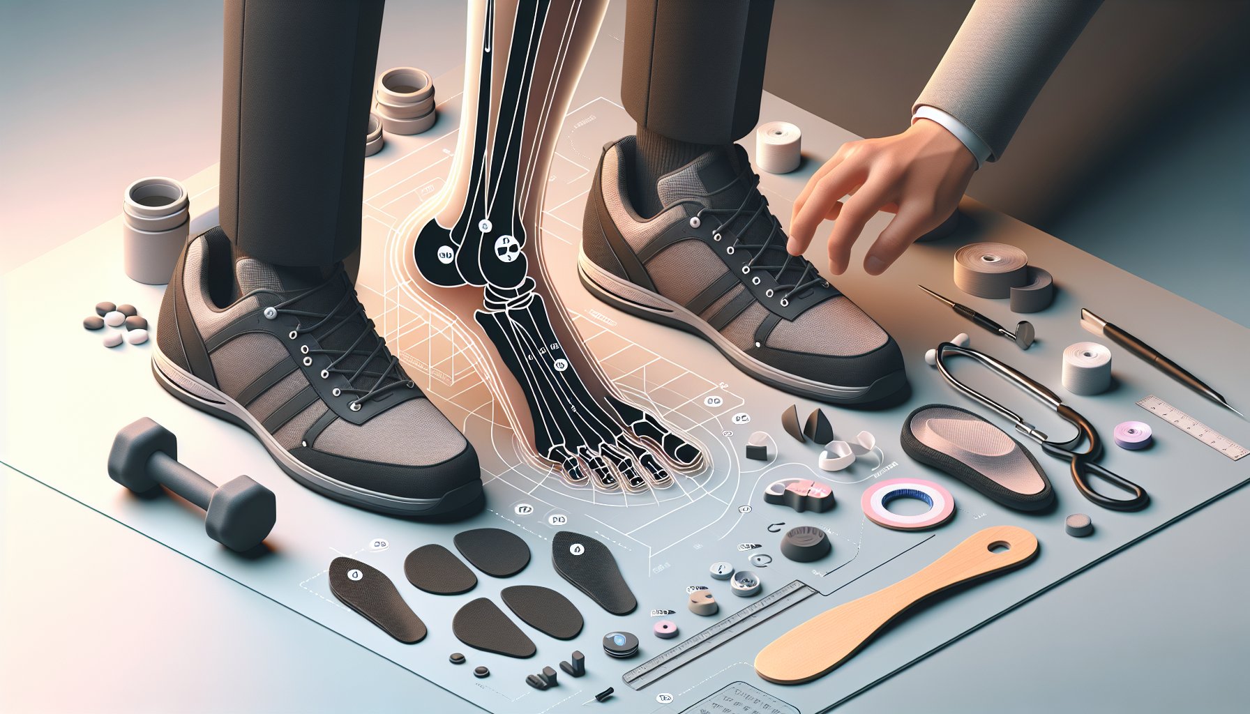 Daily routines for flat feet care with supportive shoes, custom orthotics, low-impact exercises, and podiatrist consultation tips.