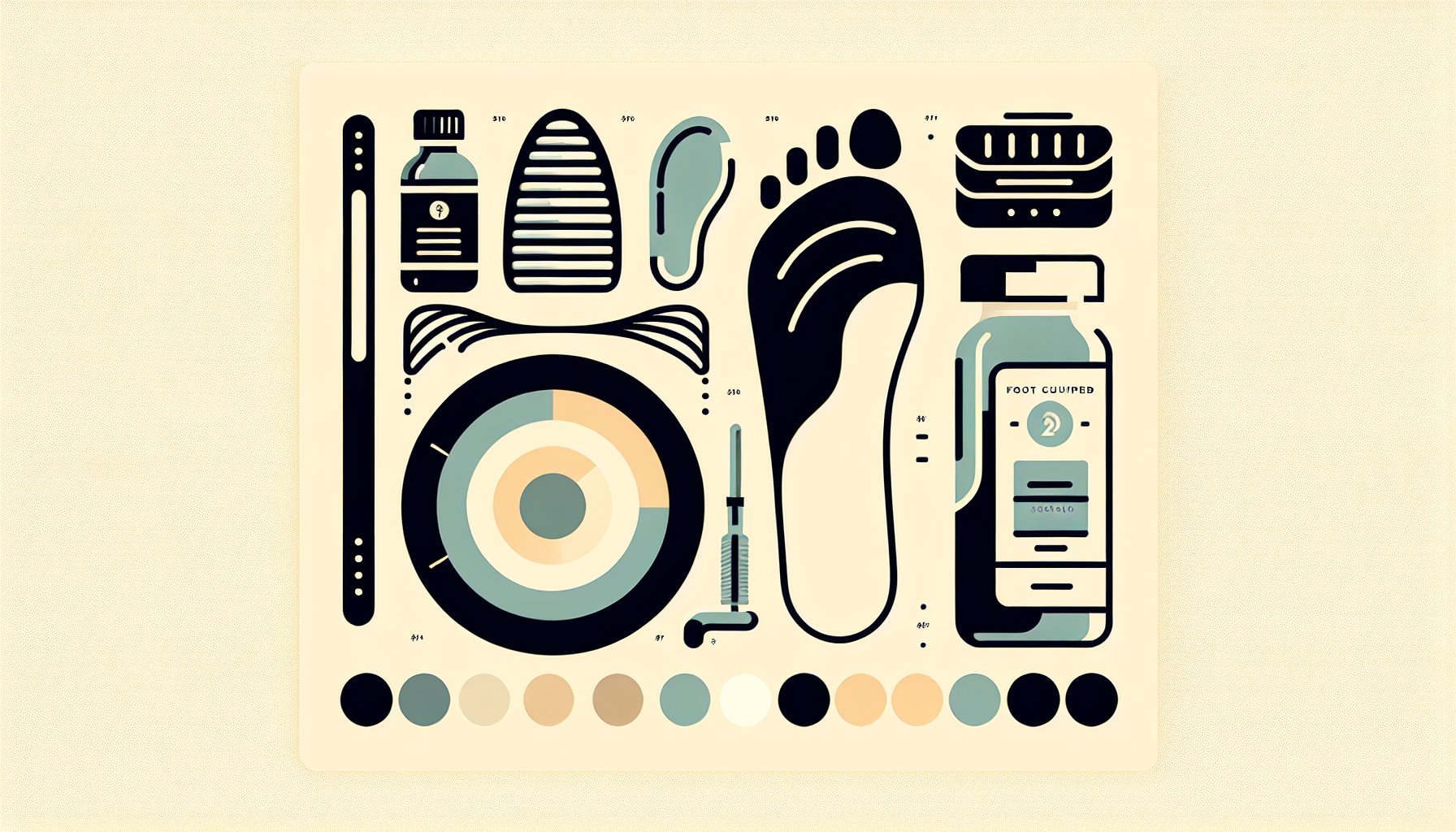 Essential foot care products include arch supports, orthotic insoles, foot hygiene items, and nail care tools.