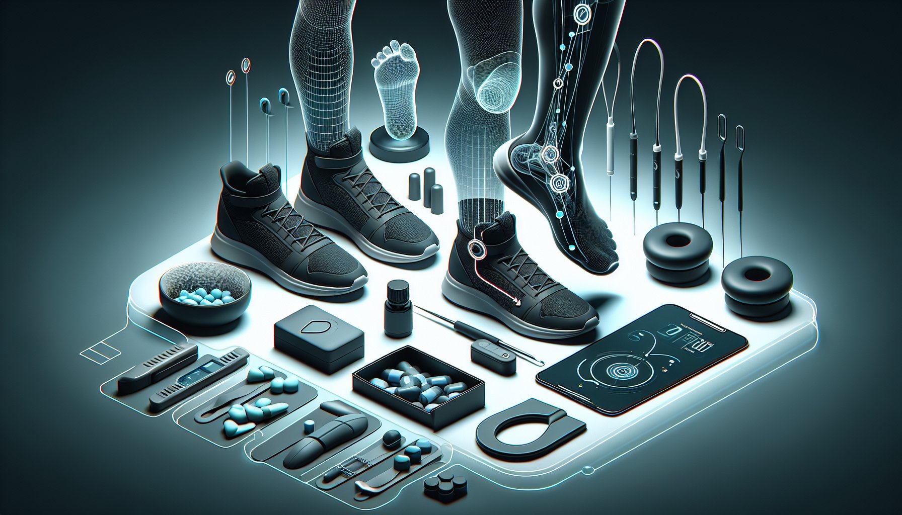 Daily foot care routine featuring smart footwear, 3D-printed shoes, and tips for diabetic foot health and personalized care.