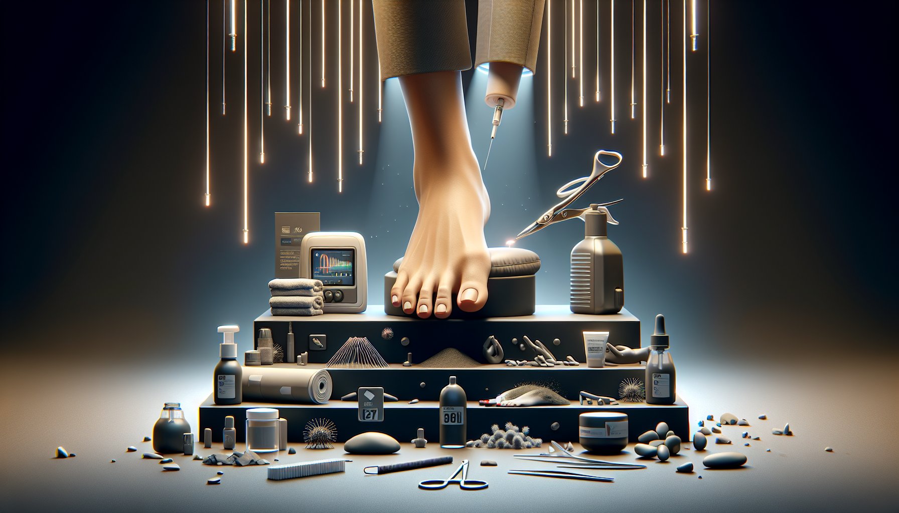 Guide on evaluating laser treatment for nail fungus, focusing on clear nail growth, care, patient satisfaction, and foot hygiene.