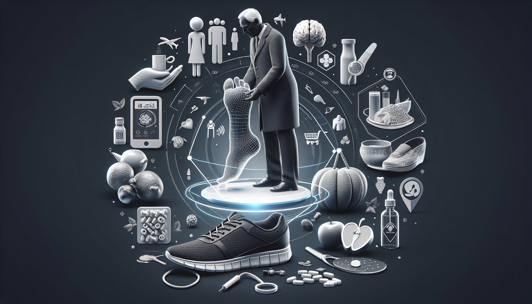 Essential foot care routines for seniors in 2025, highlighting technology, proper shoe fit, and nutrition for foot health.