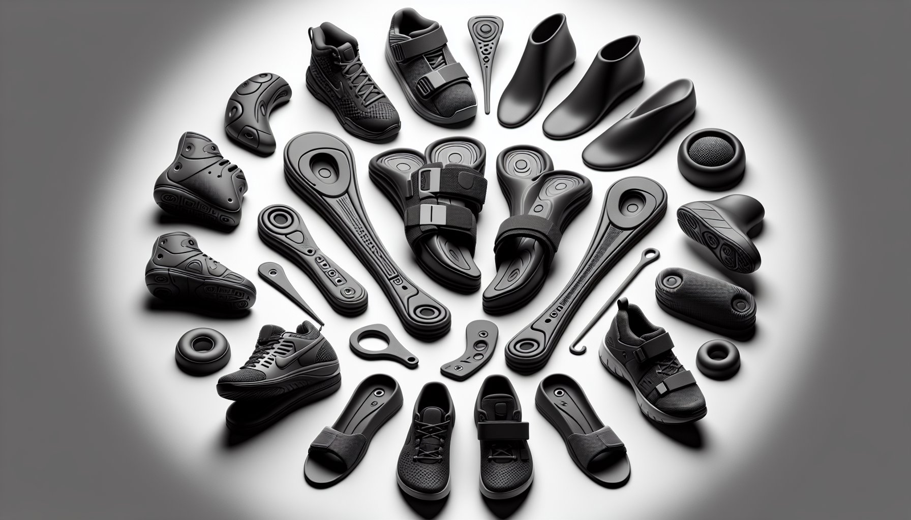 Variety of orthotic devices including custom-made, over-the-counter, 3D-printed options, and orthopedic footwear.